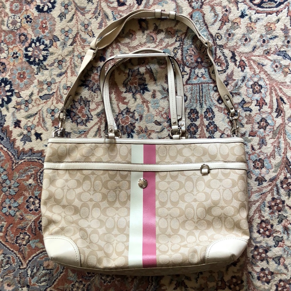 Coach leather tote bag